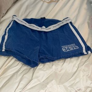 Abercrombie & Fitch vintage distressed blue striped gym shorts S